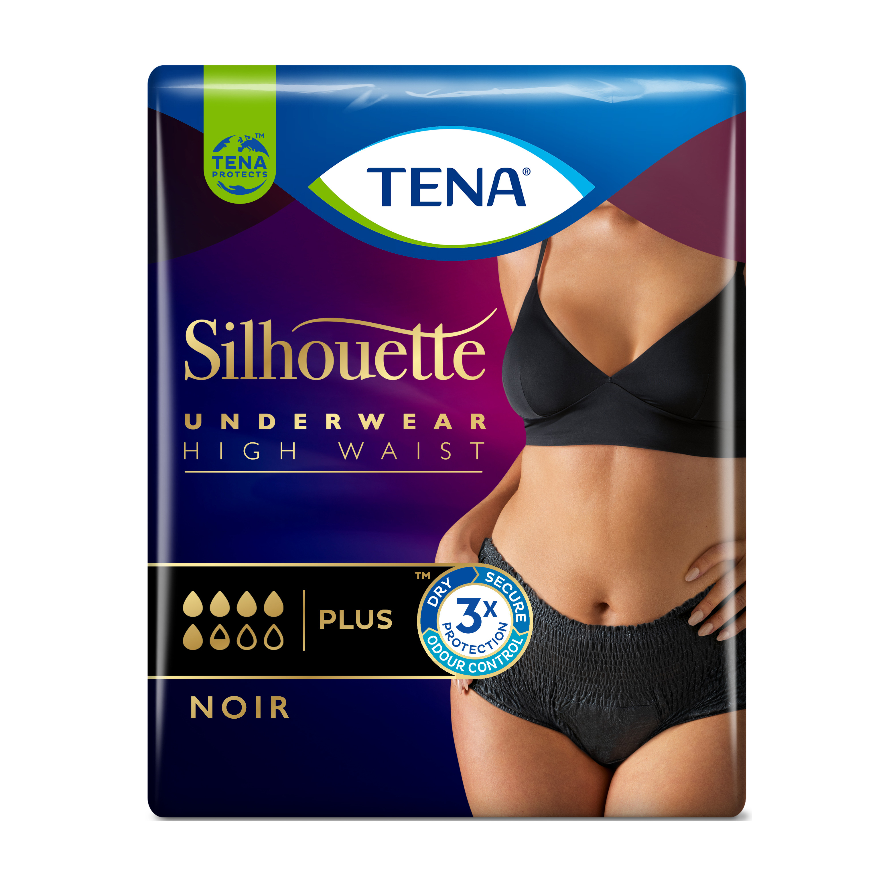 Pannolone a mutandina assorbente tena silhouette noir m vita alta 9 pezzi