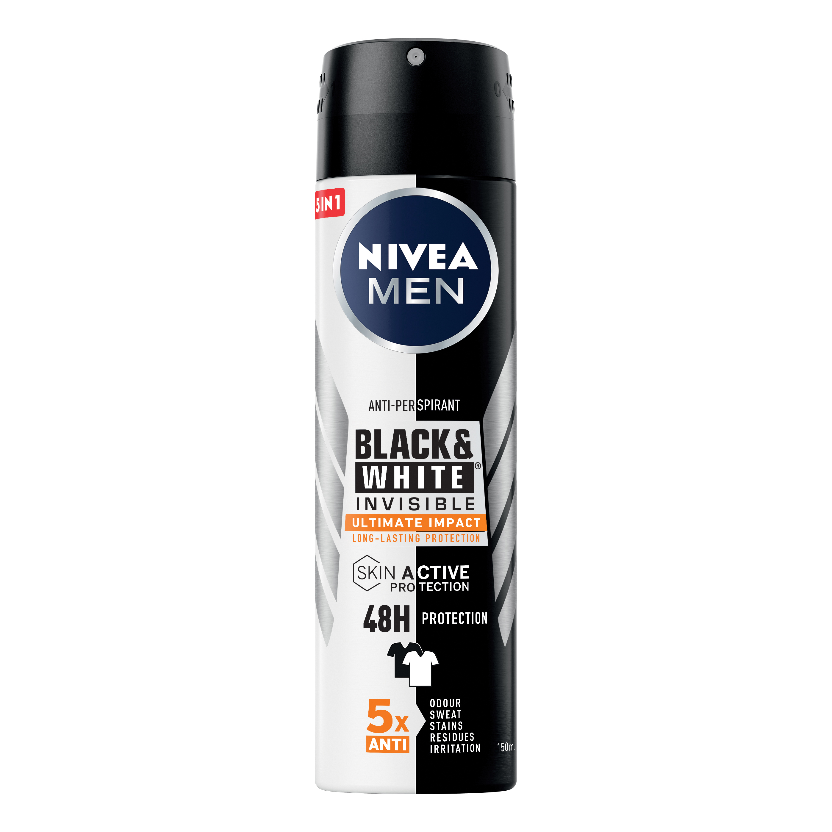 NIVEA - Men Black &amp; White Invisible - Deodorante anti-traspirante Spray 150 ml