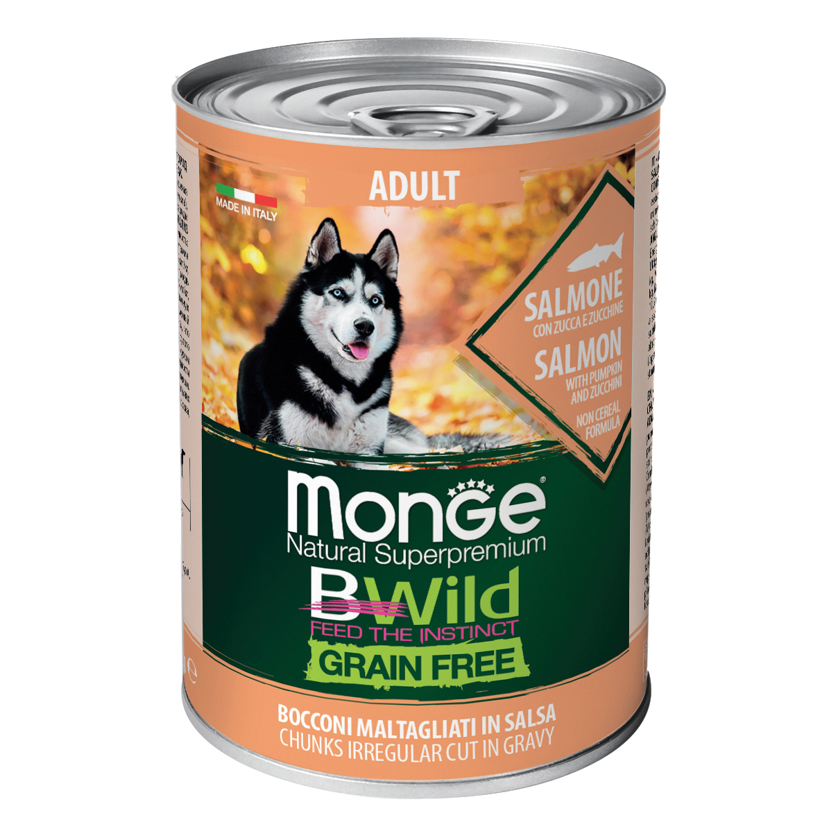 Monge Grain Free Adult Salmone Con Zucca E Zucchine 400 G