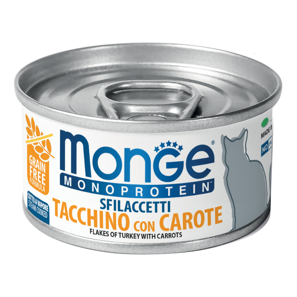 Monge monoprotein sfilaccetti tacchino con carote 80 g