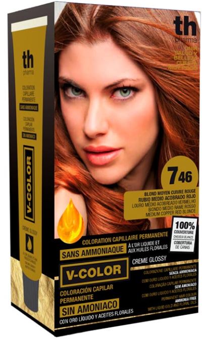 Th pharma v color kit tintura senza ammoniaca n 7,46