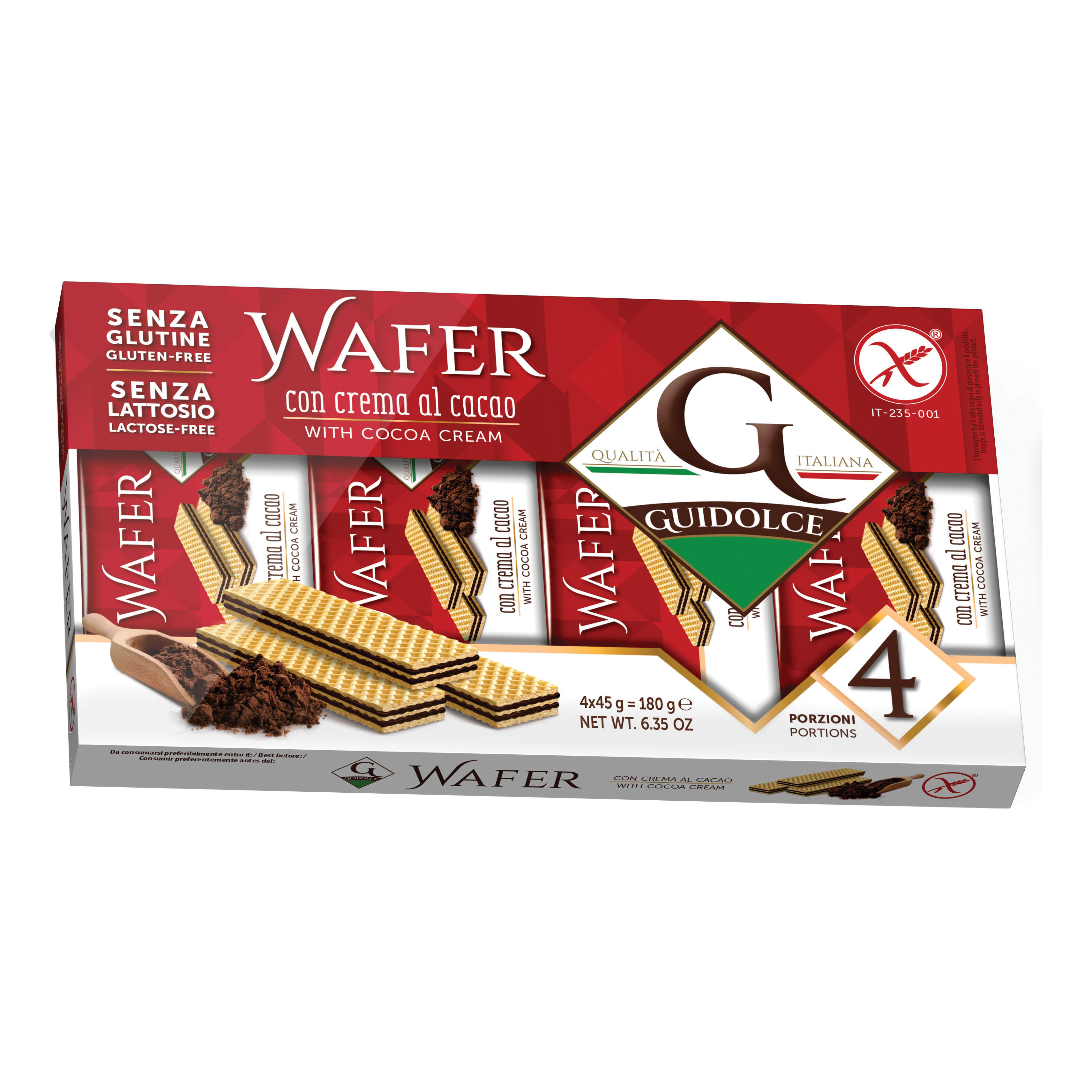 Wafer gusto cacao 4x45 g