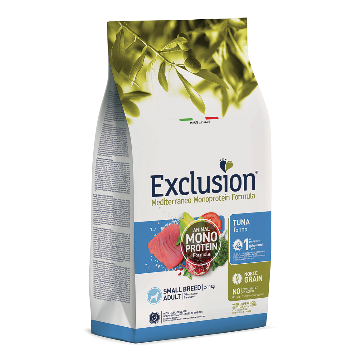 Exclusion Cane Mediterraneo Adulto Small Tonno 500 Gr