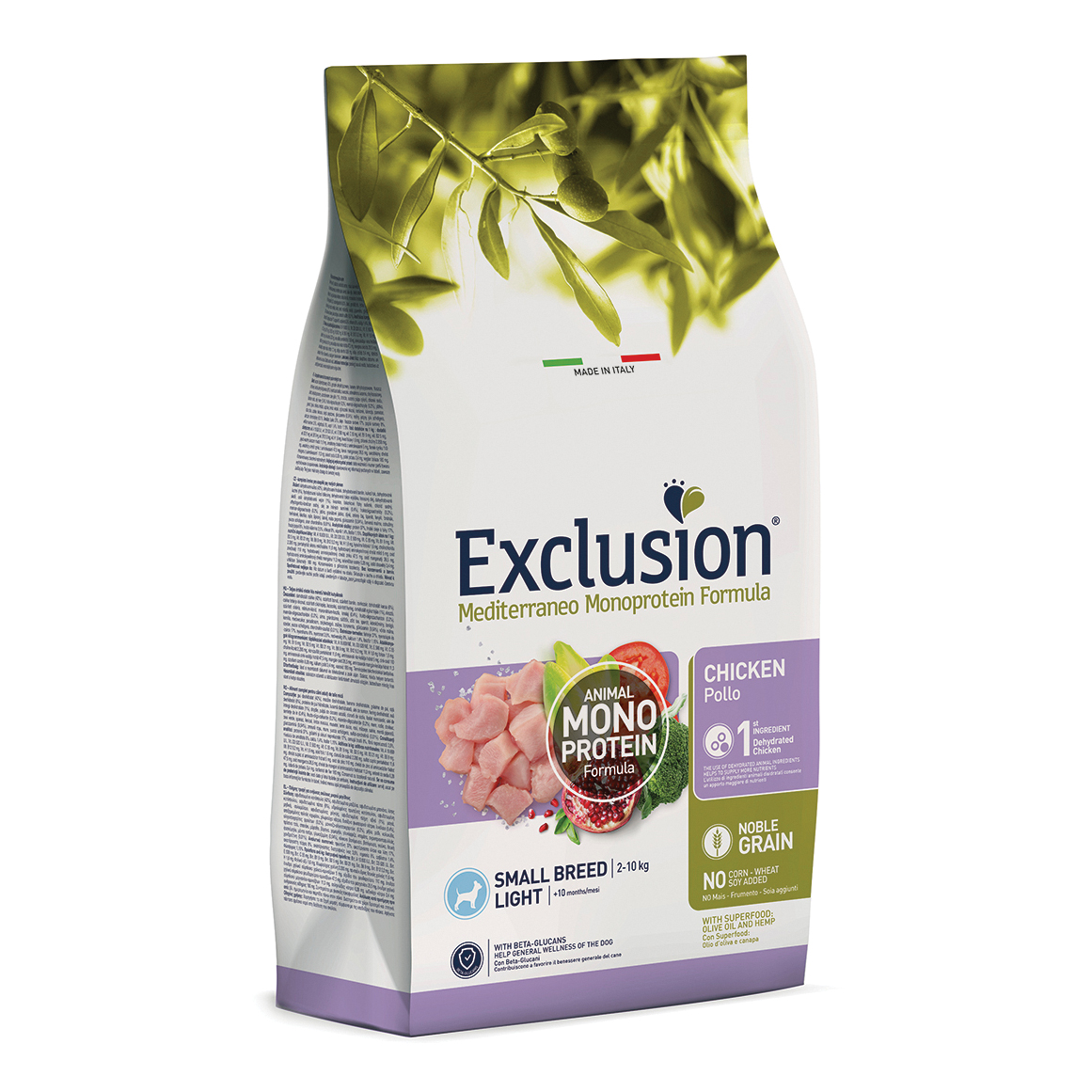 Exclusion Cane Mediterraneo Adulto Small Light Pollo 2 Kg
