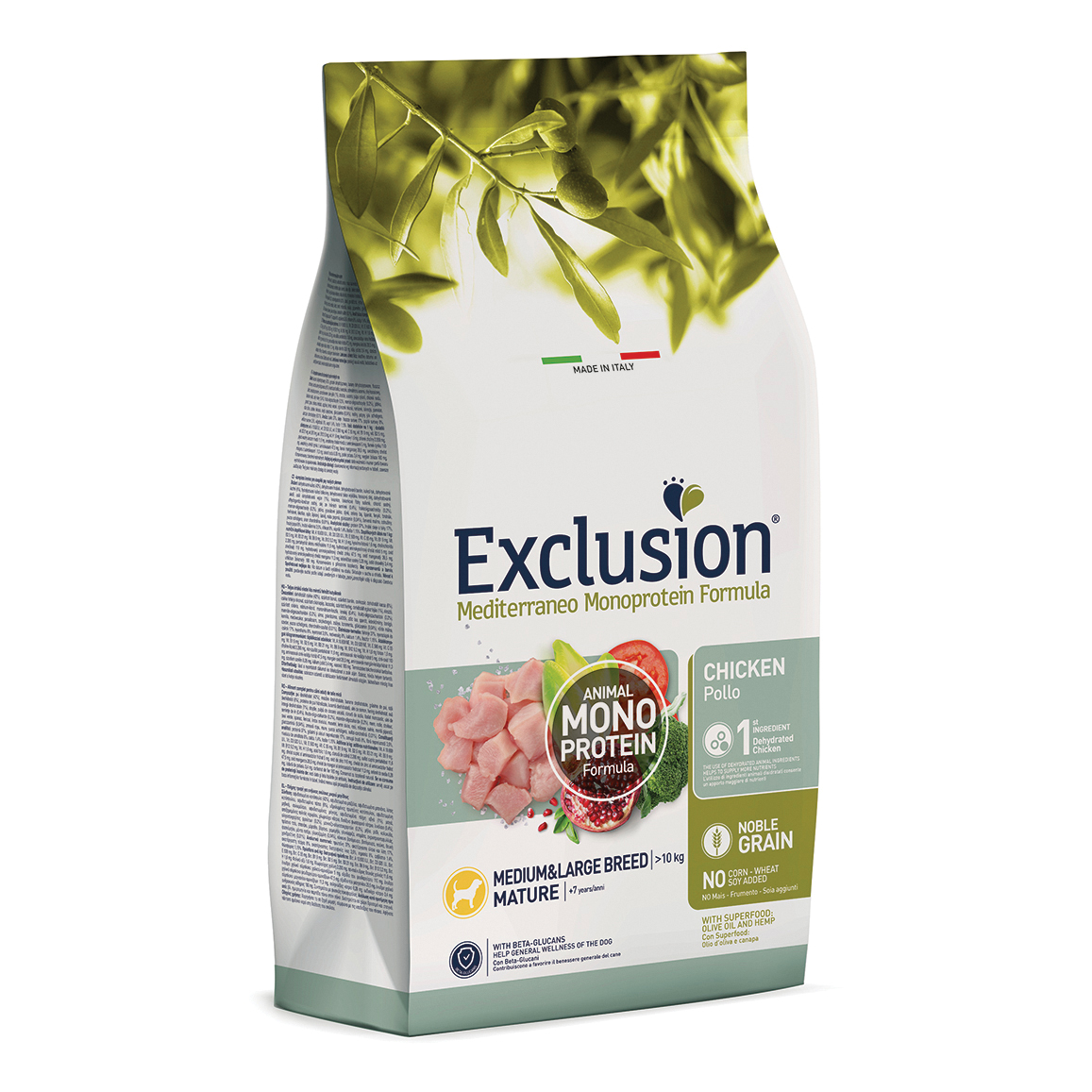 Exclusion Cane Mediterraneo Mature Medium&amp;Large Pollo 3 Kg