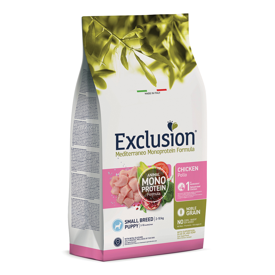 Exclusion Cane Mediterraneo Puppy Small Pollo 2 Kg