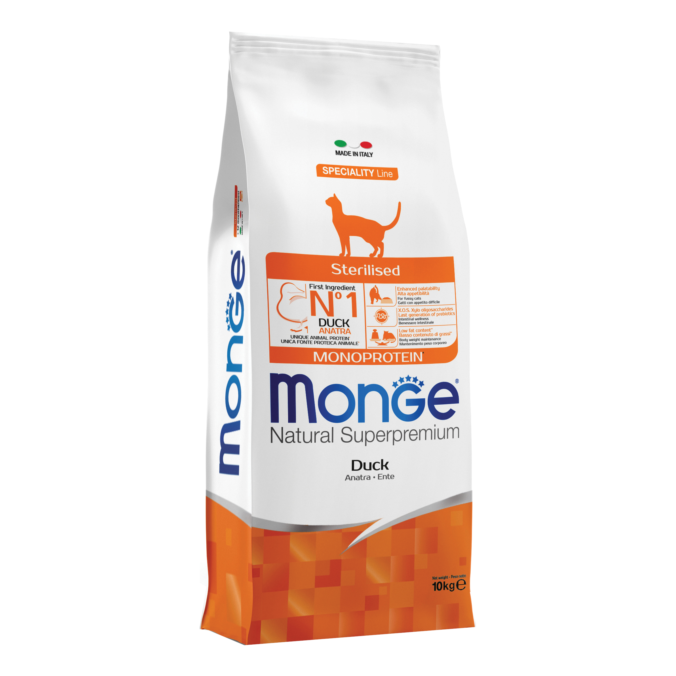 Monge Gatto Natural Superpremium Adulto Sterilizzato Anatra 10 Kg