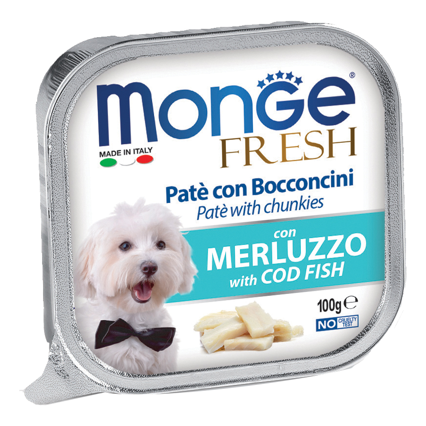 Monge Cane Fresh Vaschetta Adulto Merluzzo 100 Gr