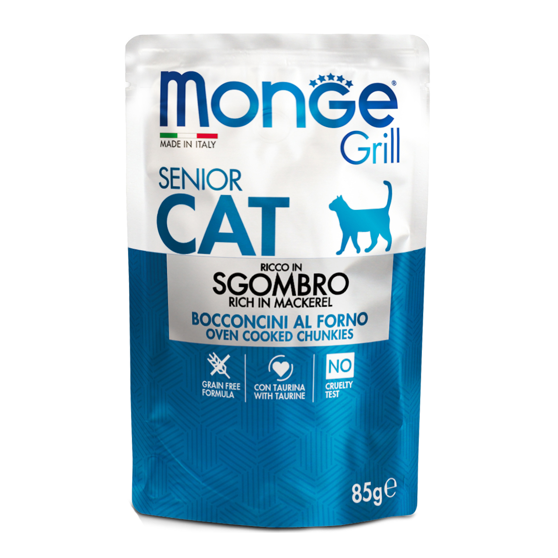 Monge Gatto Grill Busta Senior Sgombro 85 Gr