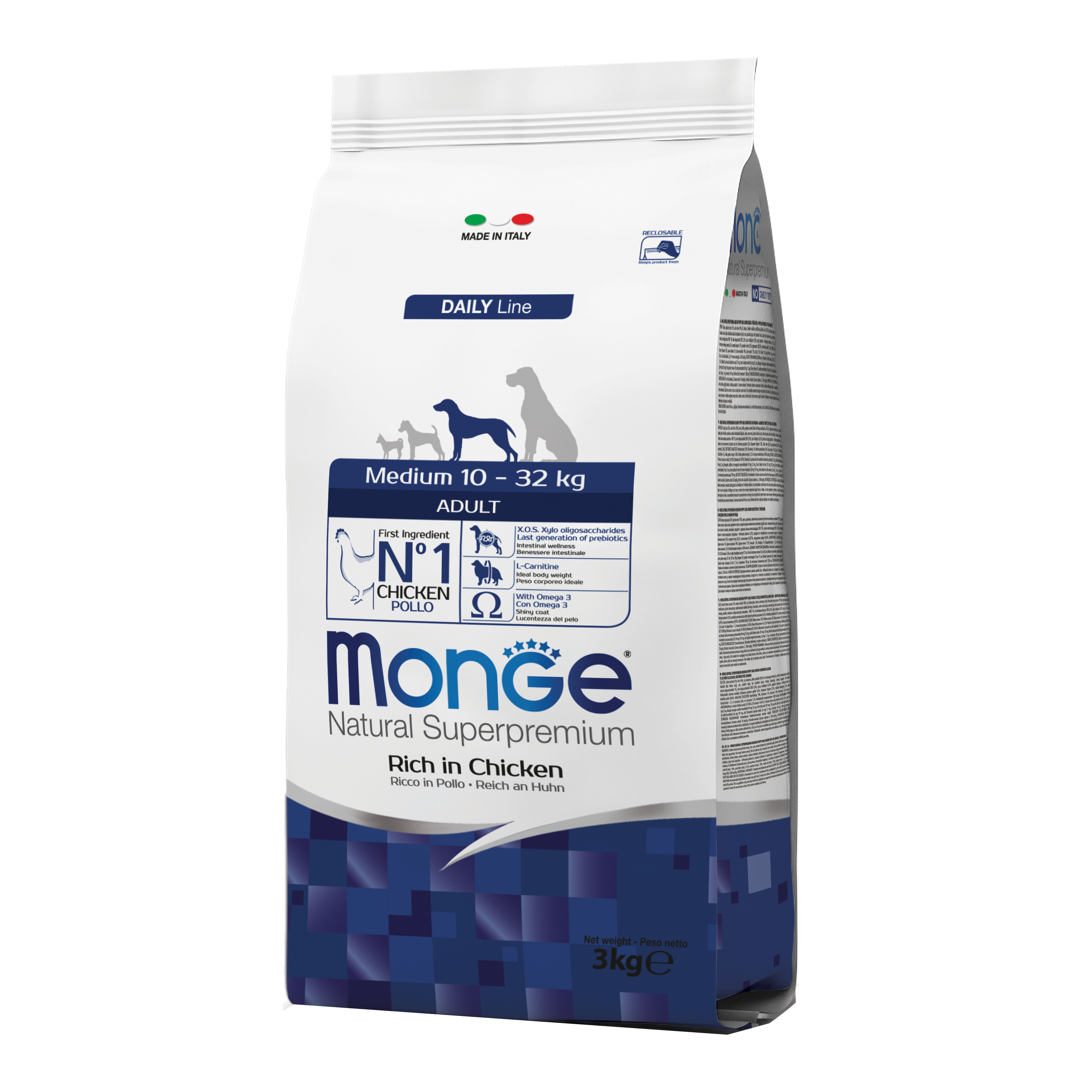 Monge Cane Natural Superpremium Adulto Medium Pollo 3 Kg