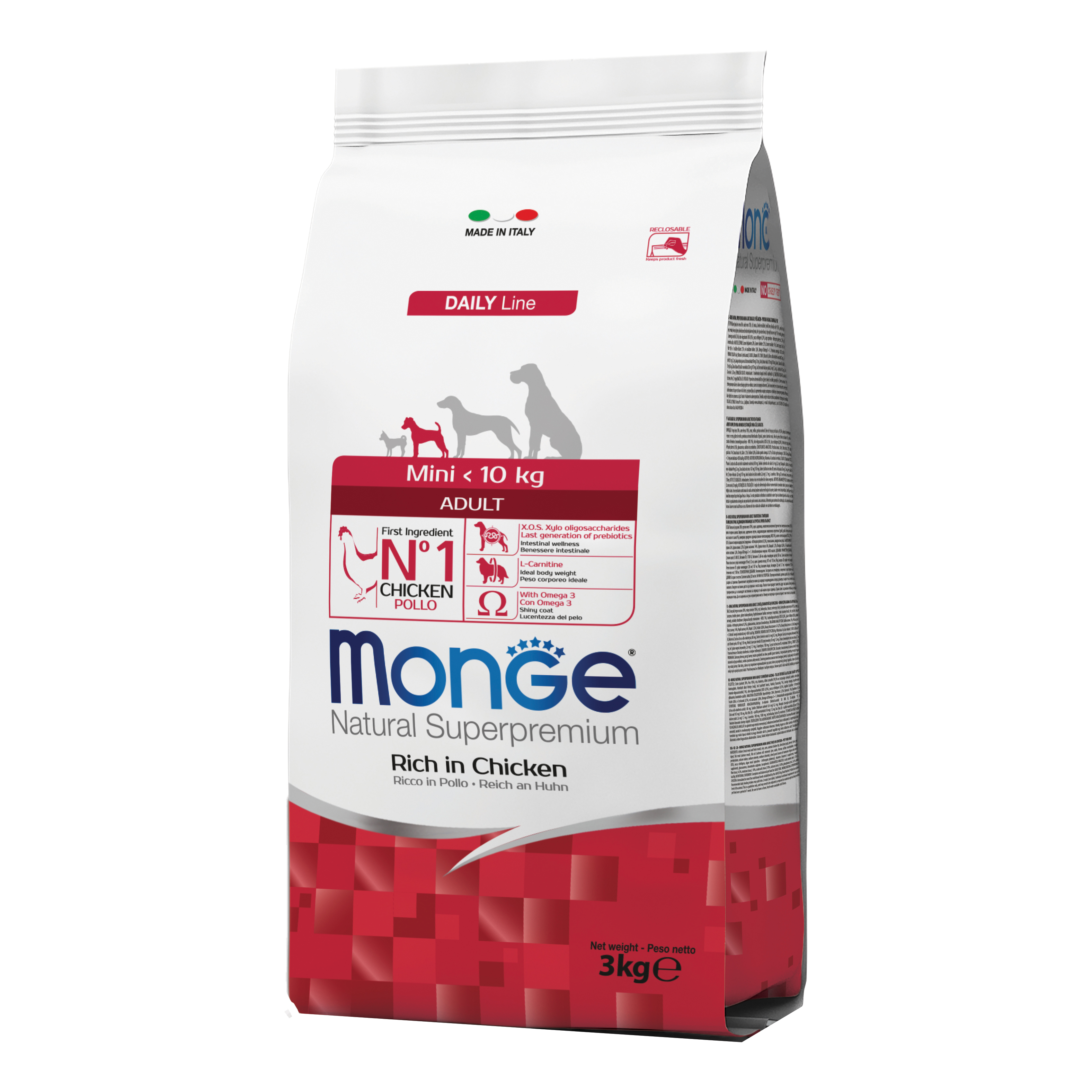 Monge Cane Natural Superpremium Adulto Mini Pollo 3 Kg