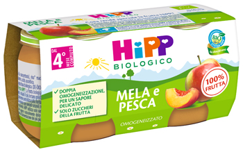 Hipp omog mela/pesca 2x80g