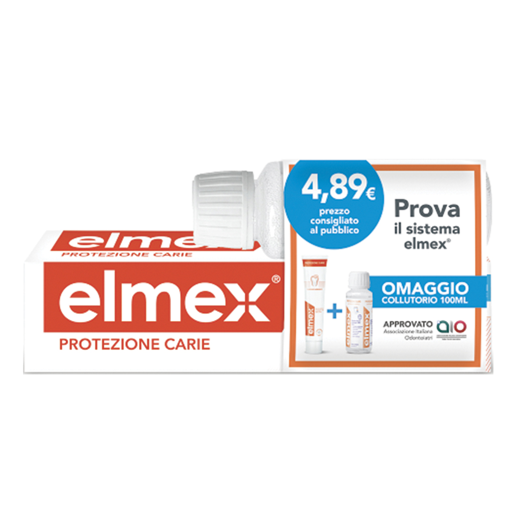 Elmex carie special pack 1 dentifricio elmex carie 100 ml + 1 collutorio elmex carie 100 ml in omaggio