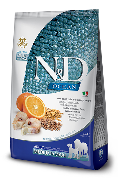 N&amp;d ocean ancestral dog codfish&amp;orange adulto medium maxi 2,5 kg