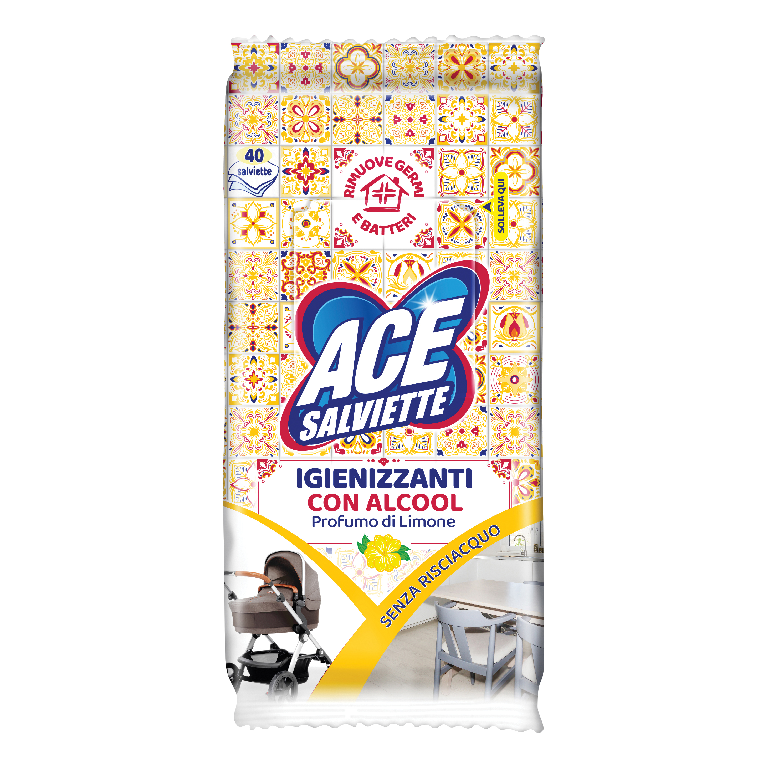 Ace salviette igienizzanti sgrassanti 40 pezzi
