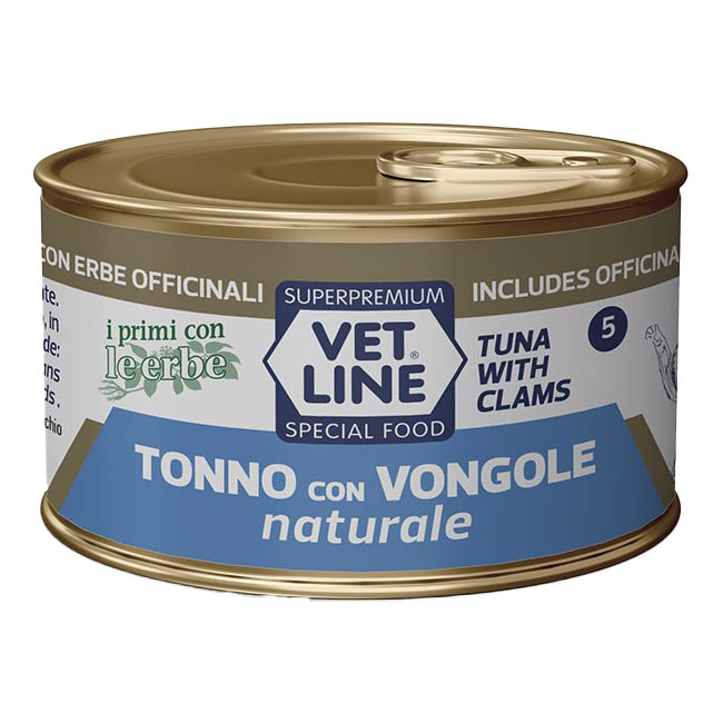 Vet line per gatto tonno naturale+vongole 70 g