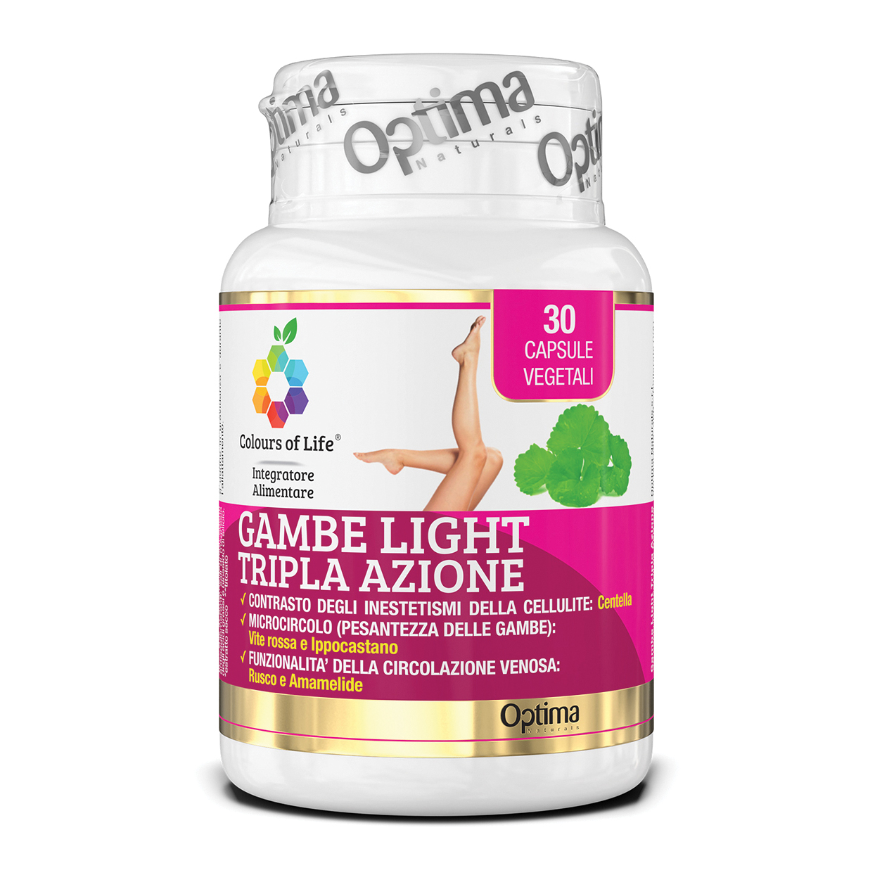 Colours of life gambe light tripla azione 30 capsule vegetali 850 mg