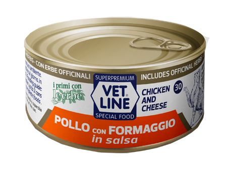 Vet line gatto pollo/formaggio salsa 70 g