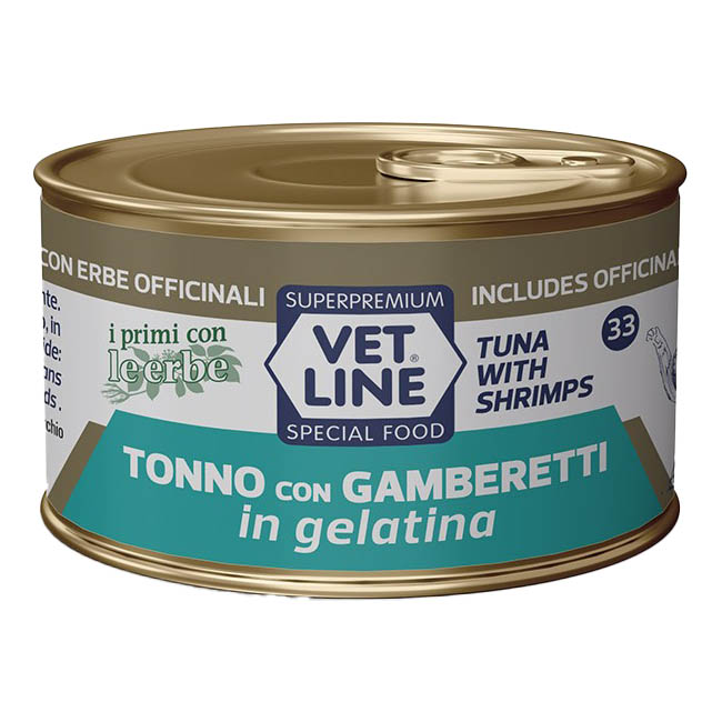 Vet line gatto tonno/gamberi gelatina 70 g