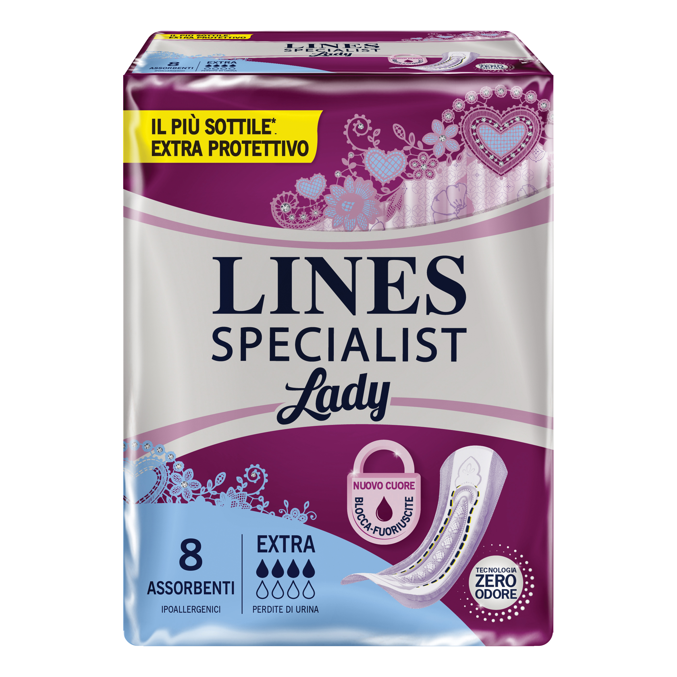 Assorbenti lines specialist lady extra ipoallergenici 8 pezzi