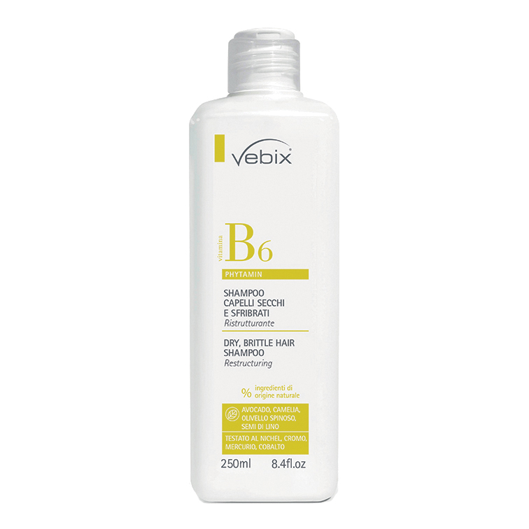 Vebix phytamin b6 shampoo capelli secchi sfibrati ristrutturante 250 ml