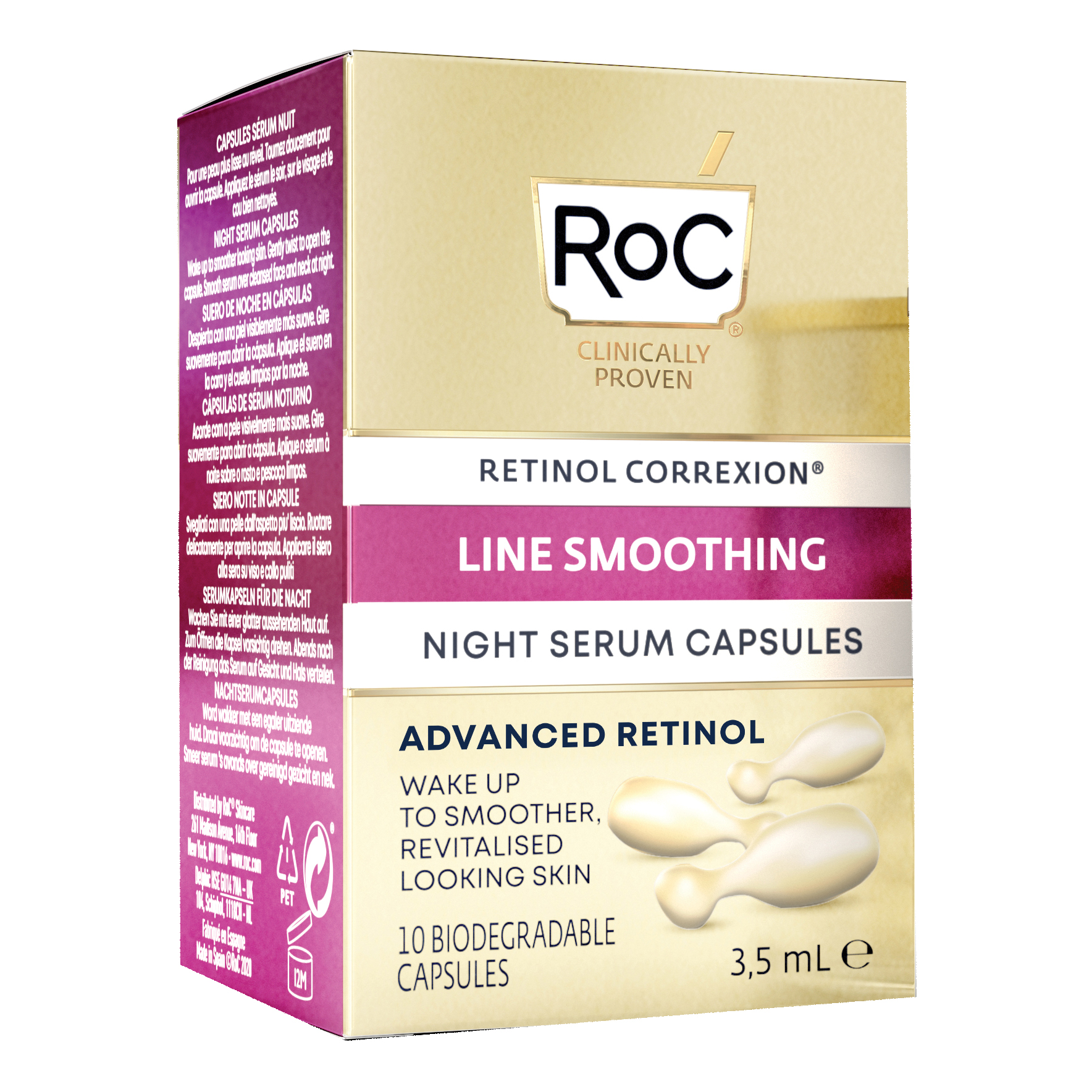 Roc retinol correxion line smoothing siero viso notte 10 capsule