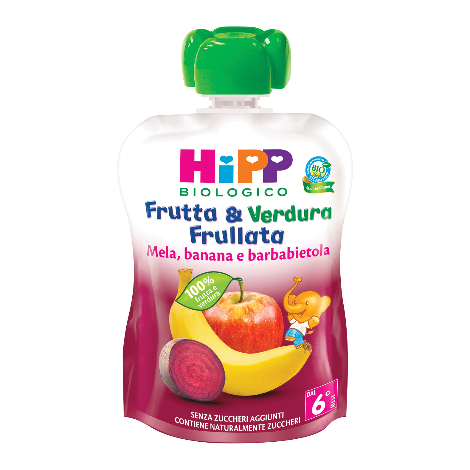 Hipp bio frutta &amp; verdura mela banana barbabietola 90 g