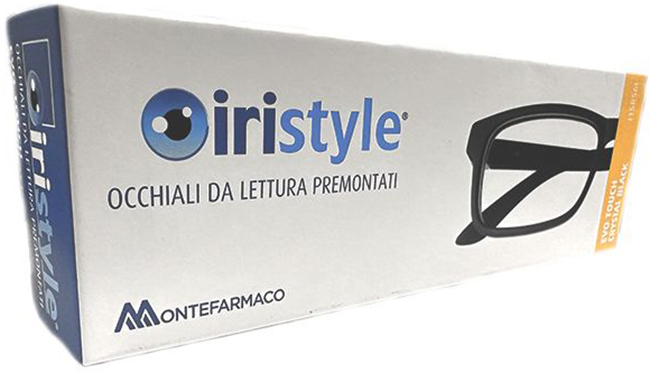 Occhiale da lettura premontato iristyle evo touch crystal black 3,0