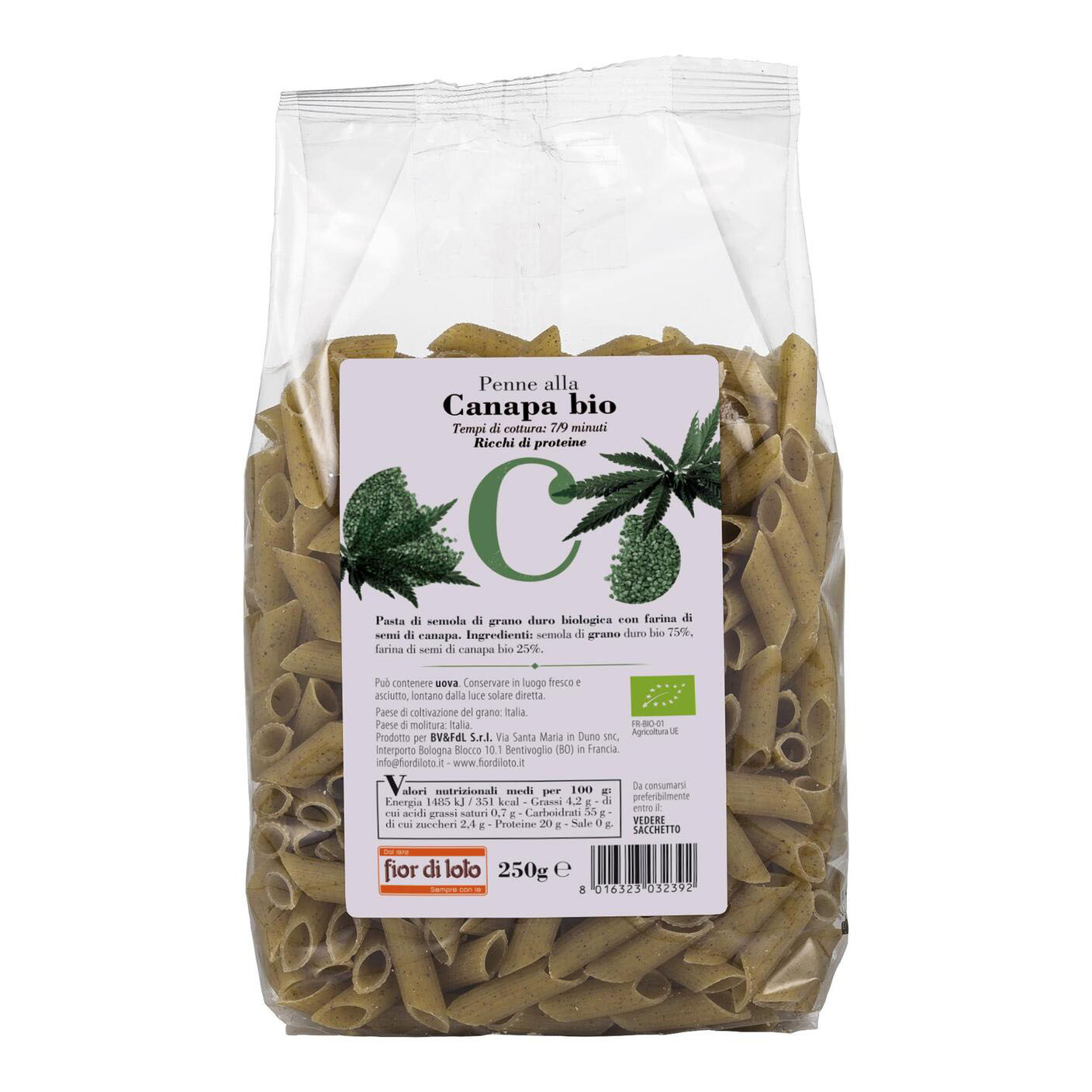 Fior di loto penne canapa 250 g