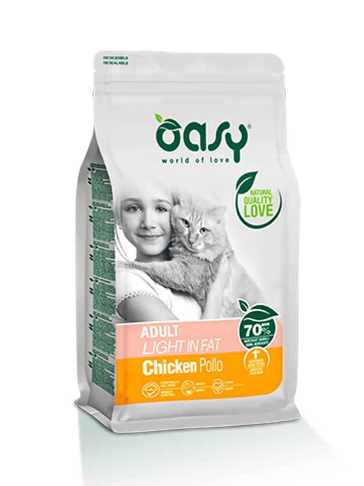 Oasy Gatto Lifestage Adulto Light In Fat Pollo 300 Gr New Pack