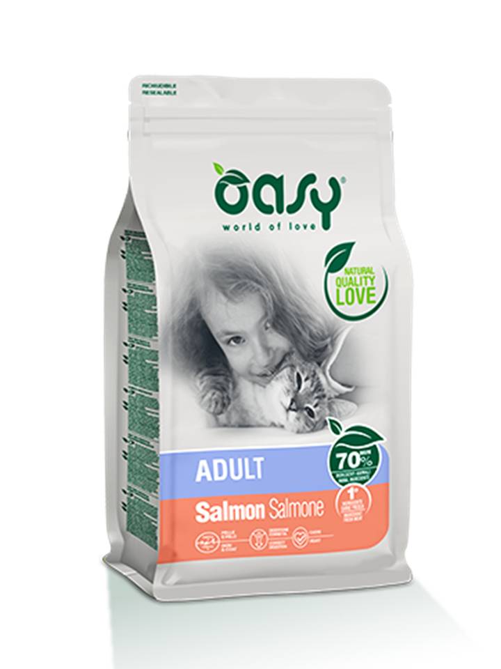 Oasy Gatto Lifestage Adulto Salmone 7,5 Kg New Pack