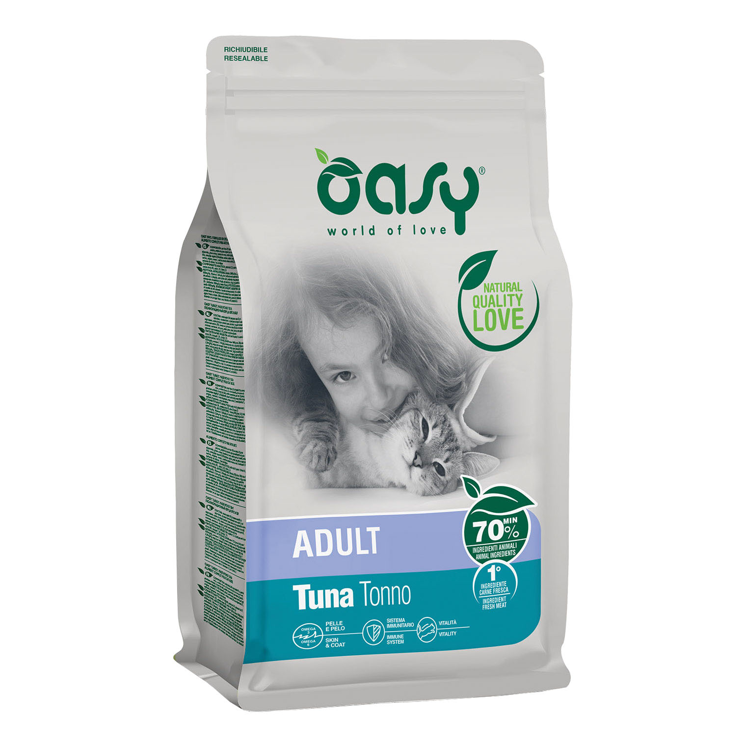 Oasy Gatto Lifestage Adulto Tonno 7,5 Kg New Pack