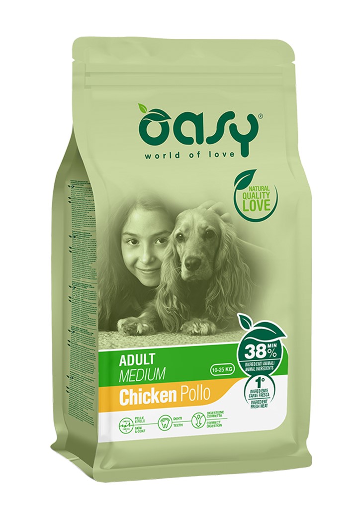 Oasy Cane Lifestage Adulto Medium Pollo 3 Kg New Pack