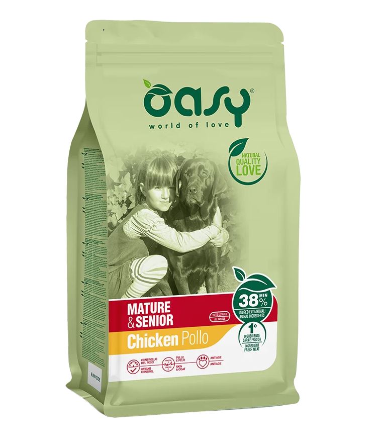 Oasy Cane Lifestage Mature&amp;Senior Pollo 12 Kg New Pack
