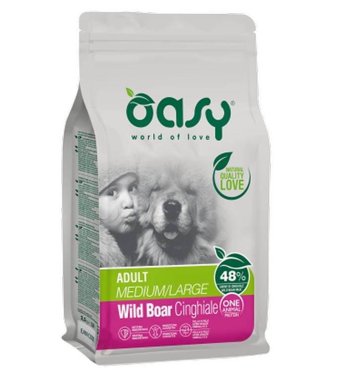 Oasy Cane Oap Adulto Medium&amp;Large Cinghiale 2,5 Kg New Pack