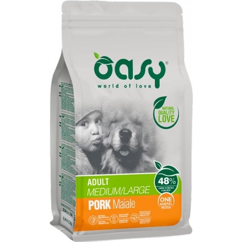 Oasy Cane Oap Adulto Medium&amp;Large Maiale 12 Kg New Pack