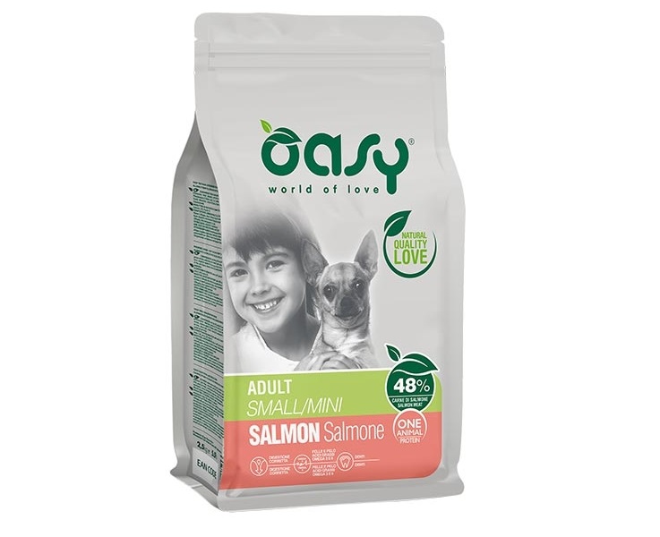 Oasy Cane Oap Adulto Small&amp;Mini Salmone 2,5 Kg New Pack