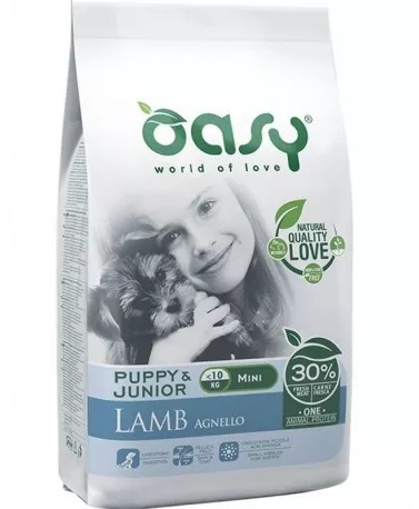Oasy Cane Oap Puppy&amp;Junior Small&amp;Mini Agnello 2,5 Kg New Pack