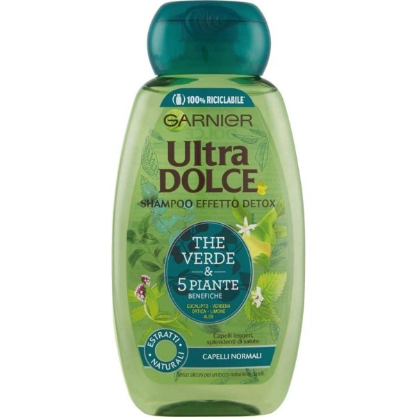 GARNIER - Ultra Dolce Thè Verde &amp; 5 Piante Benefiche - Shampoo Per Capelli Normali 250 Ml