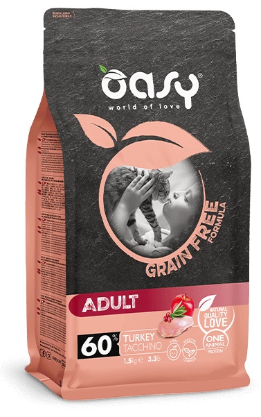 Oasy Gatto Grain Free Adulto Tacchino 300 Gr