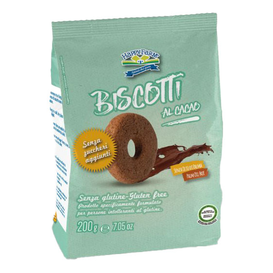 Happy farm biscotti al cacao senza zucchero 200 g