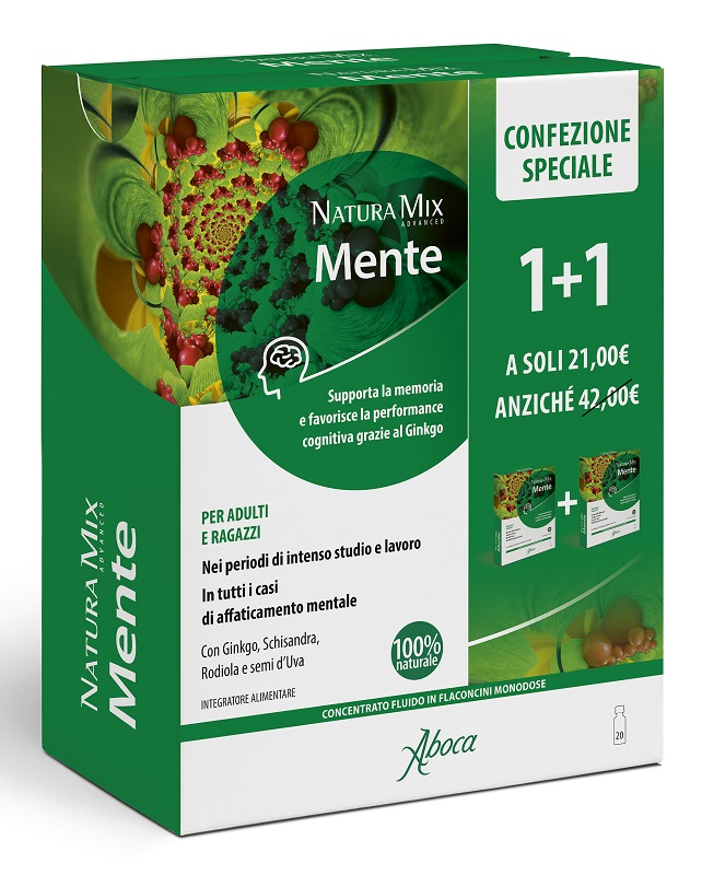 Natura mix advanced mente 10 flaconcini + 10 flaconcini 300 ml confezione speciale