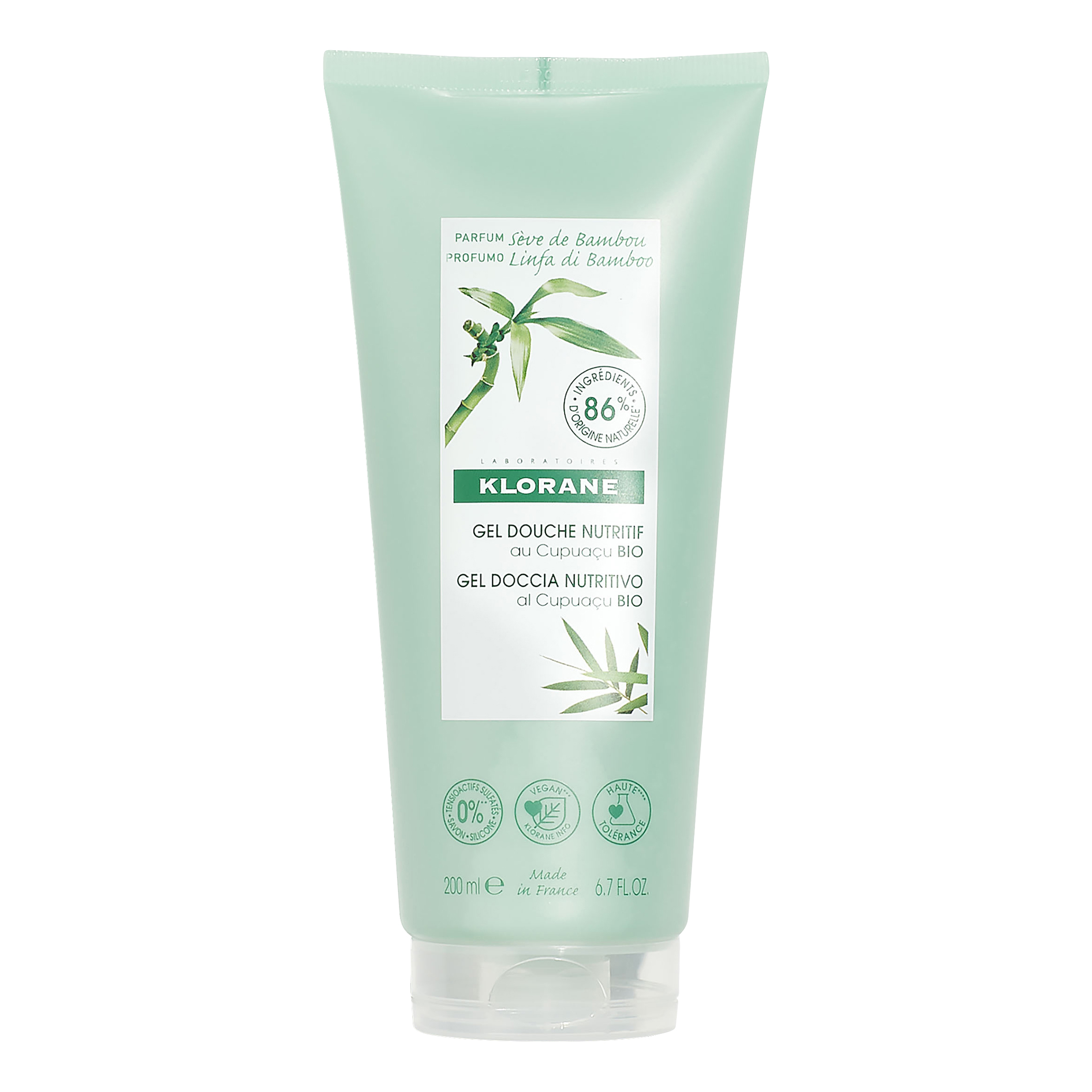 Klorane gel doccia linfa di bamboo 200 ml