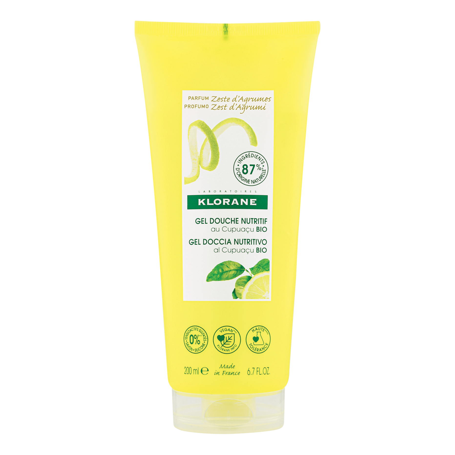 Klorane gel doccia zest d'agrumi 200 ml