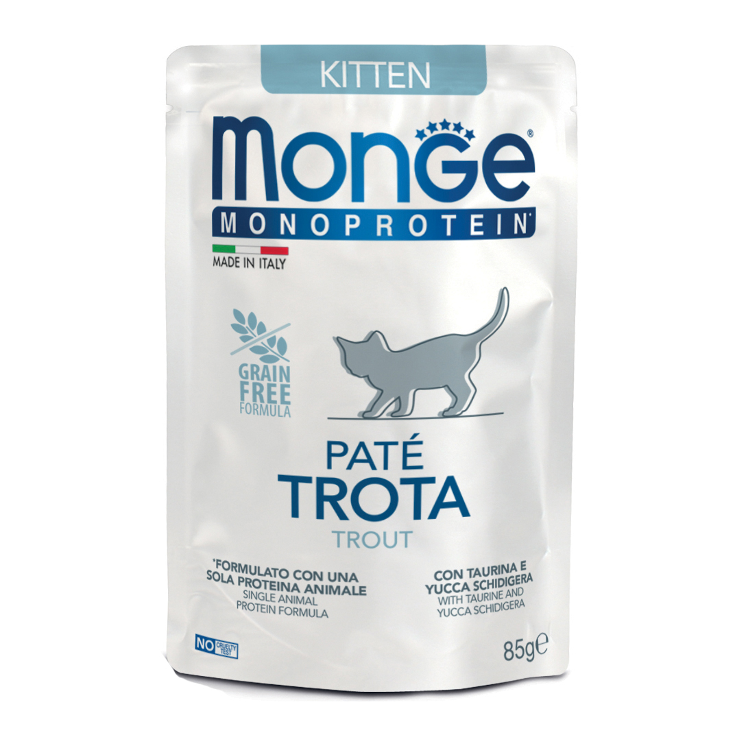 Monge busta monoporzione cat kitten pate trota 85 g
