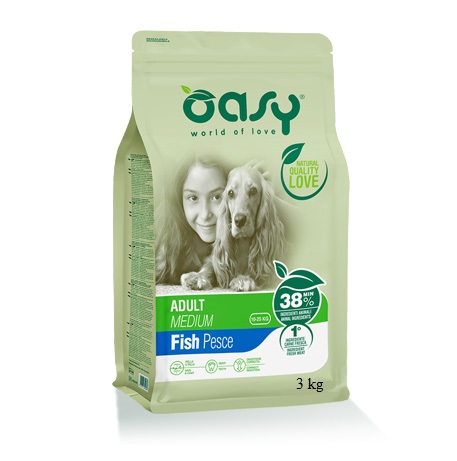 Oasy Cane Lifestage Adulto Medium Pesce 3 Kg
