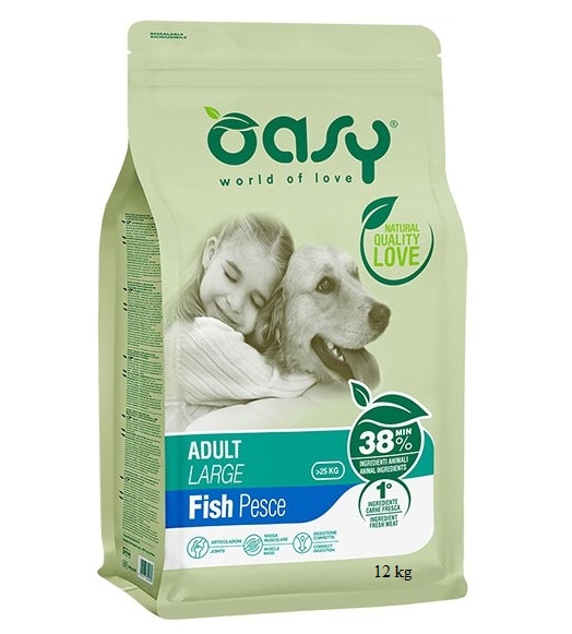 Oasy Cane Lifestage Adulto Large Pesce 12 Kg