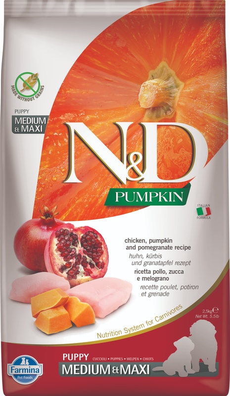 N&amp;d pumpkin dog pollo e melograno puppy medium/max 2,5 kg