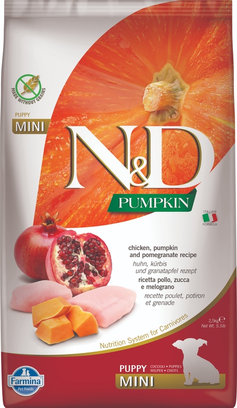 Farmina Cane N&amp;D Pumpkin Puppy Mini Pollo, Zucca &amp; Melograno 2,5 Kg