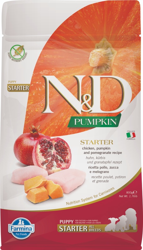 N&amp;d pumpkin dog pollo e melograno starter puppy all breeds 800 g